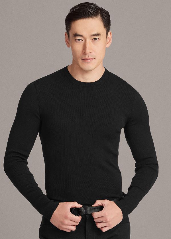 Ralph Lauren RLX Slim Ribbed Merino Striktrøje Herre Danmark (EFSDX5609)